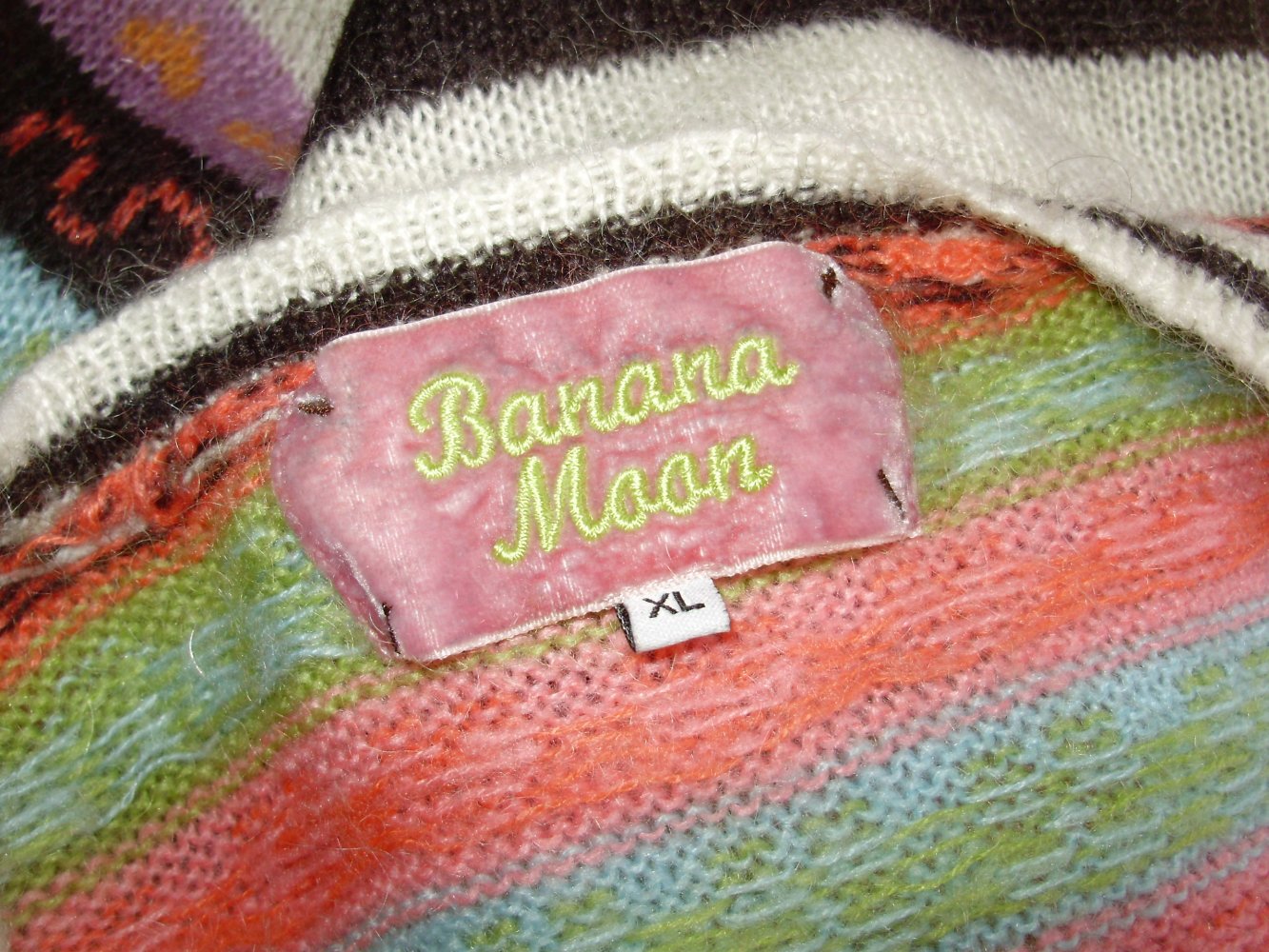 Banana Moon Pullover bunt Pailletten Mohair/ Wolle XL