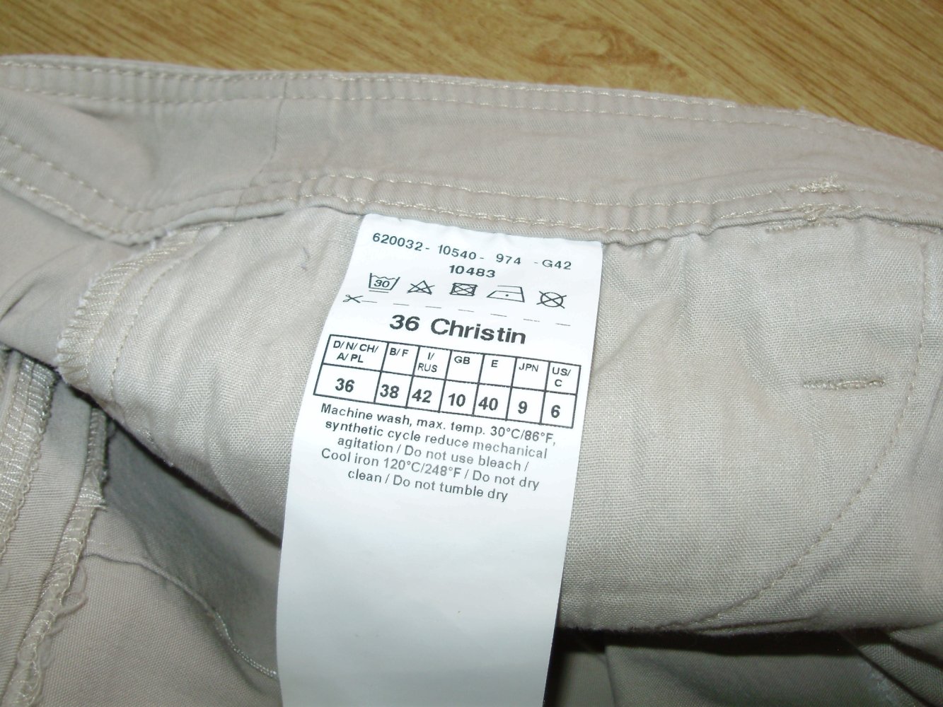 Taifun Hose beige 7/8 Länge 36