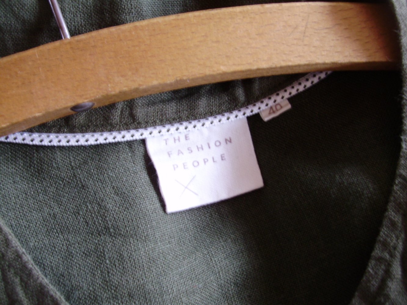 The fashion people Maxi Hemdblusen Kleid khaki 100% Leinen Gr 40