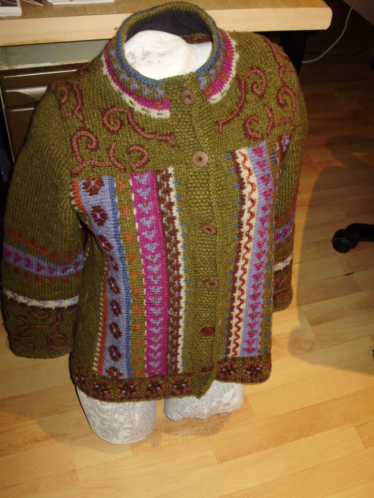 Newari Nepal Jacke bunt 100% Wolle S M