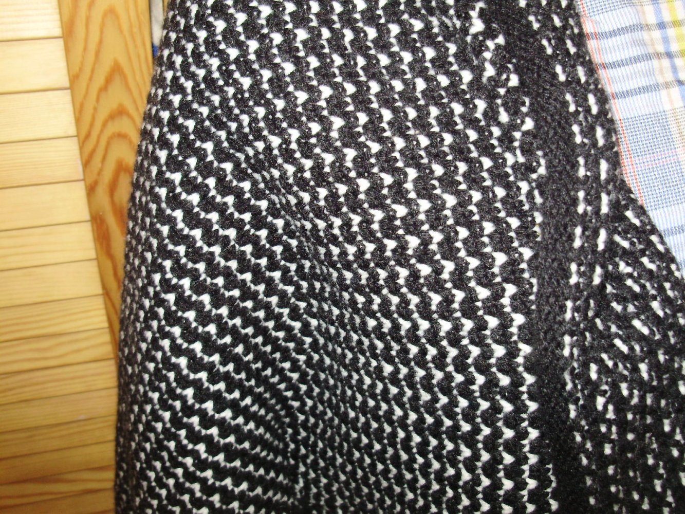 Opus Cardigan Poncho schwarz weiß one size