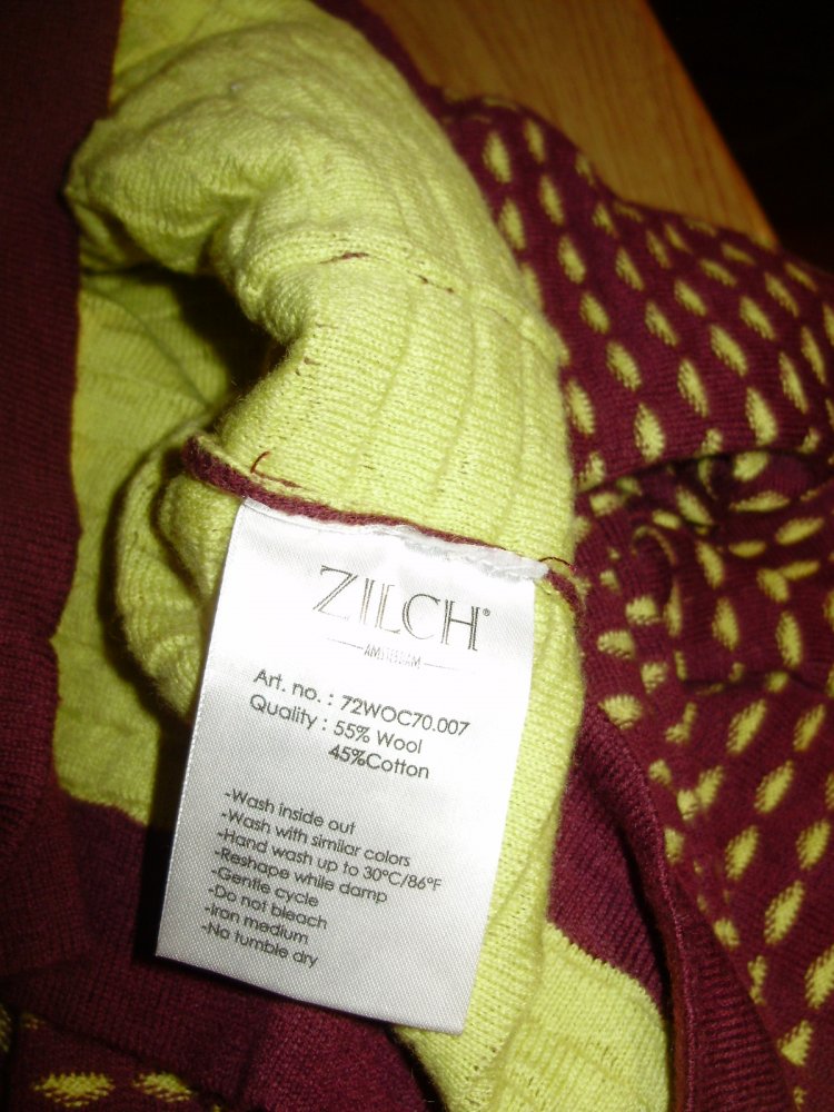 Zilch Amsterdam Cardigan Strickjacke bunt Reißverschluss S Wolle BW