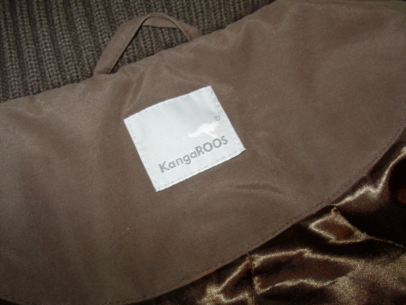 Kangaroos Winter Daunen Weste khaki braun 34 = S