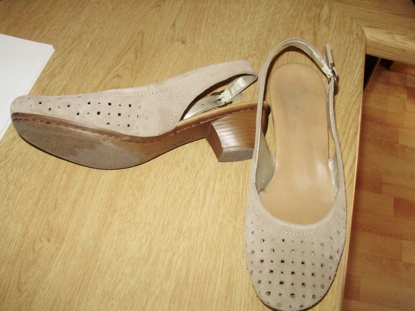 Rieker Slingpumps hellbraun Wildleder superbequem Gr 40