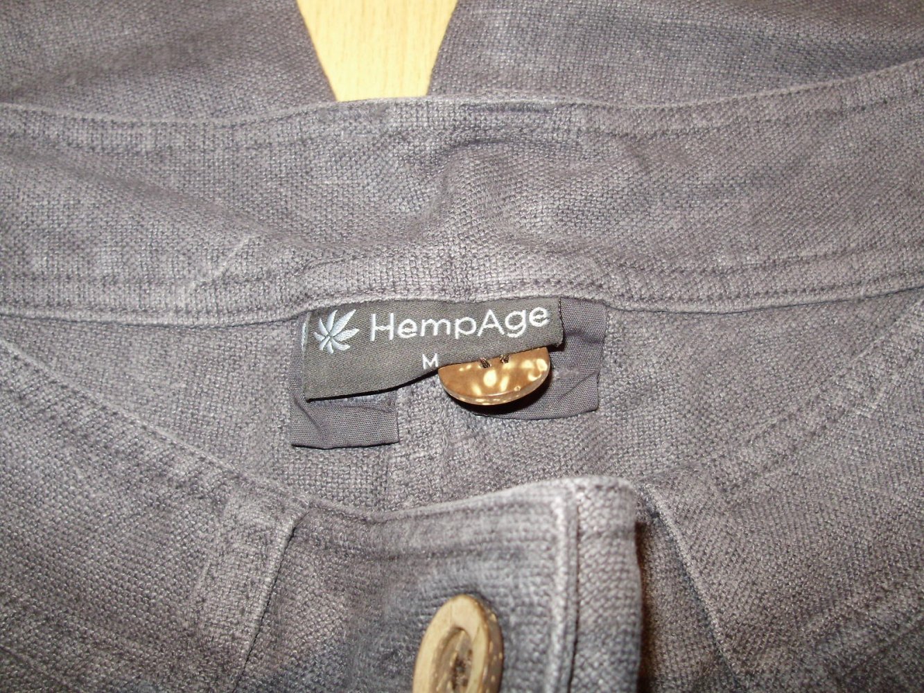 Hempage Hose grau weit Leinen Hanfgarn M