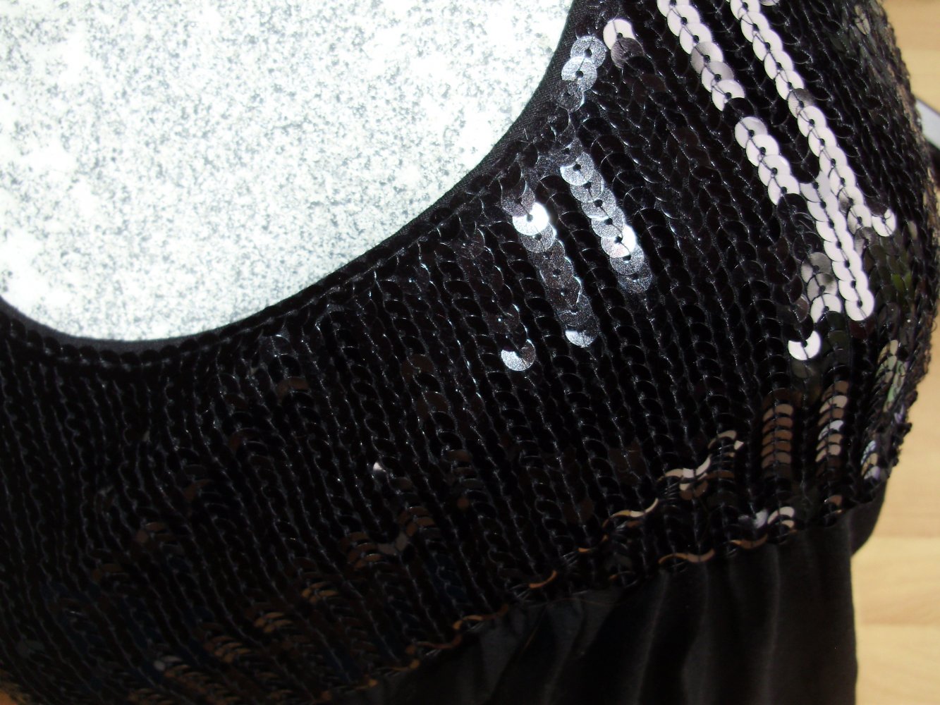 Tom Tailor Top schwarz Pailletten weit S