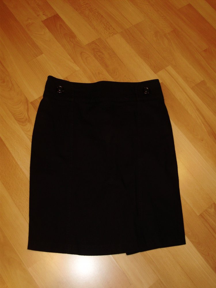 H&M Rock schwarz edel Zierknöpfe breiter Bund Gr 34 S