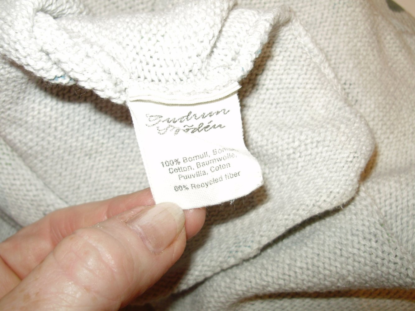 Gudrun Sjöden Strick Kleid grau hell Punkte M