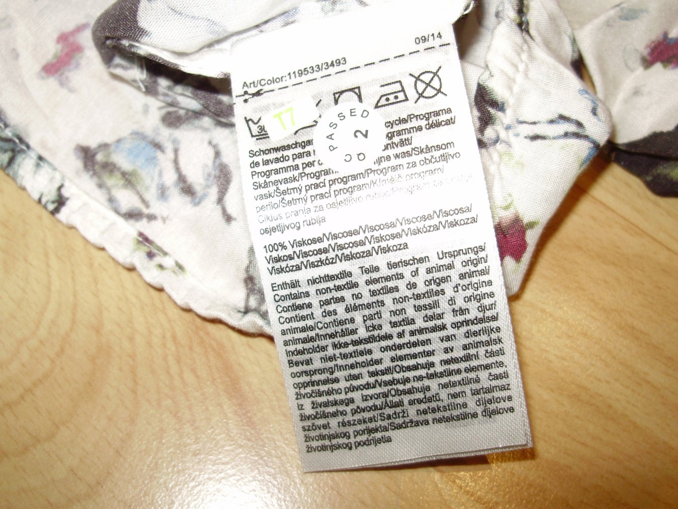 Street one Bluse weiß Muster Gummibund am Saum Gr 38 wie neu