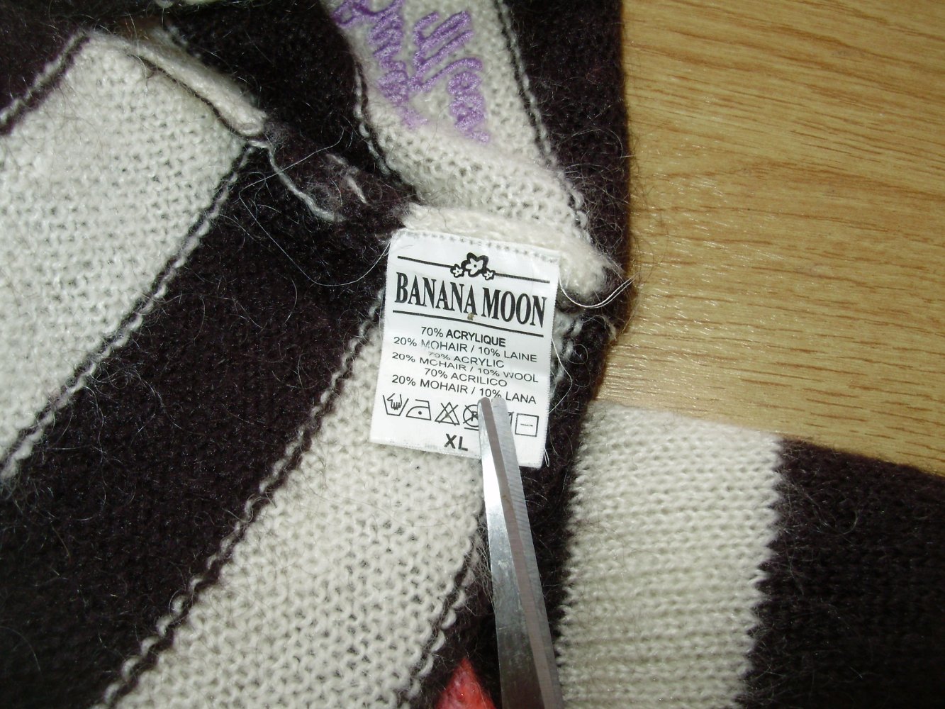 Banana Moon Pullover bunt Pailletten Mohair/ Wolle XL