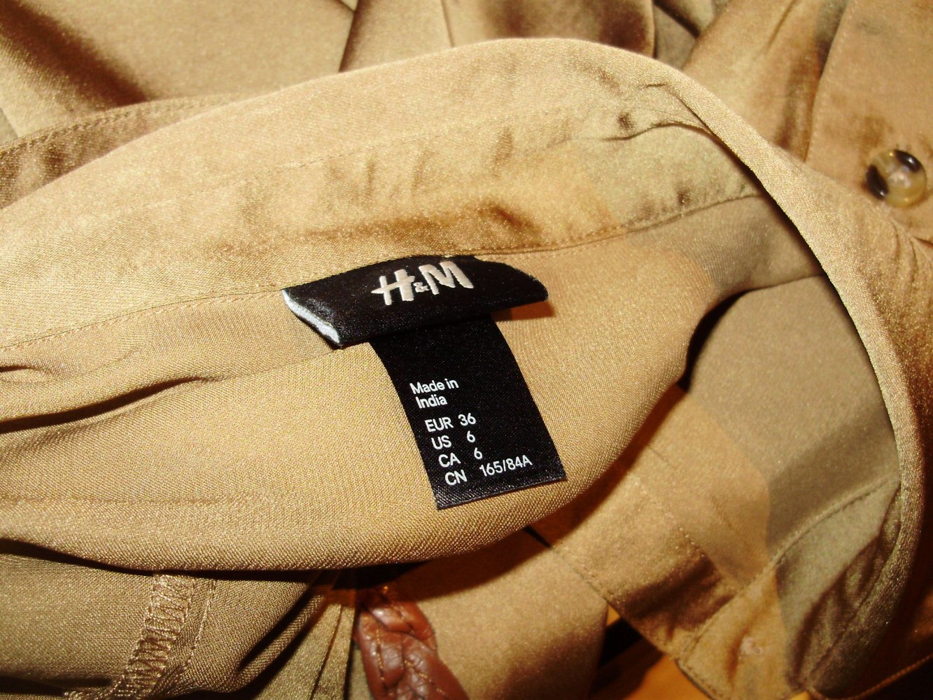 H&M Kleid braun wie Satin Flechtgürtel 36