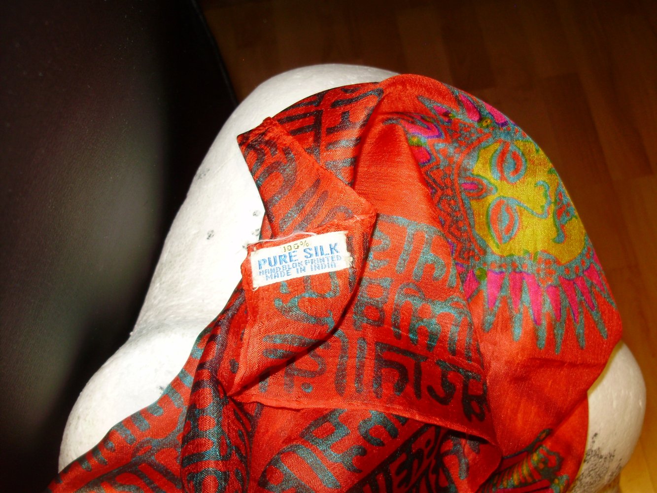 Schal Seide rot indische Sonne 38 x 177