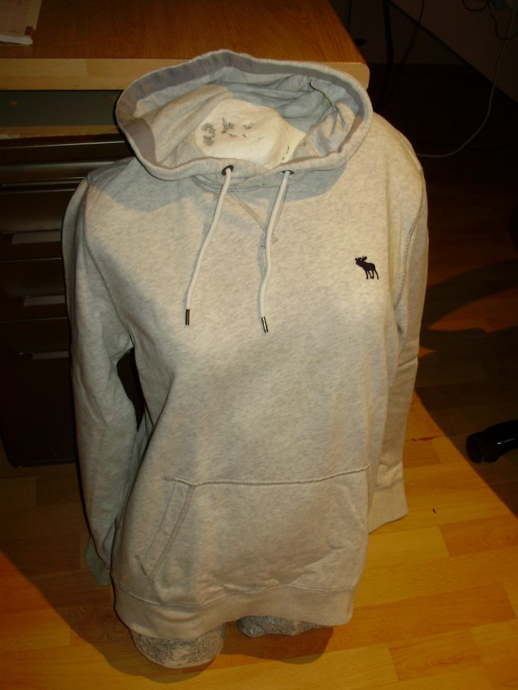 Abercrombie & Fitch Hoodie hellgrau lang M