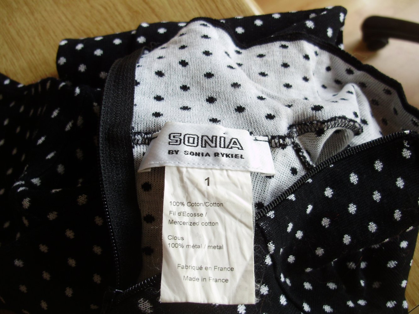 Sonia Rykiel KA Pullover schwarz Punkte 100% BW 1 = S