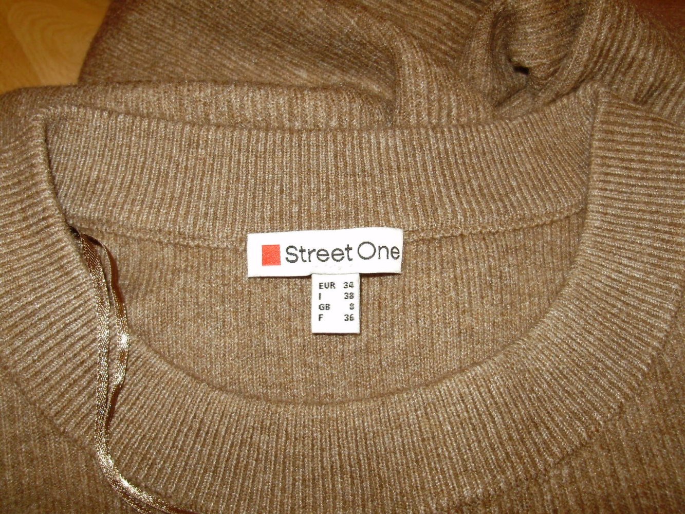 Street one Strick Kleid hellbraun lang 34 = S/M