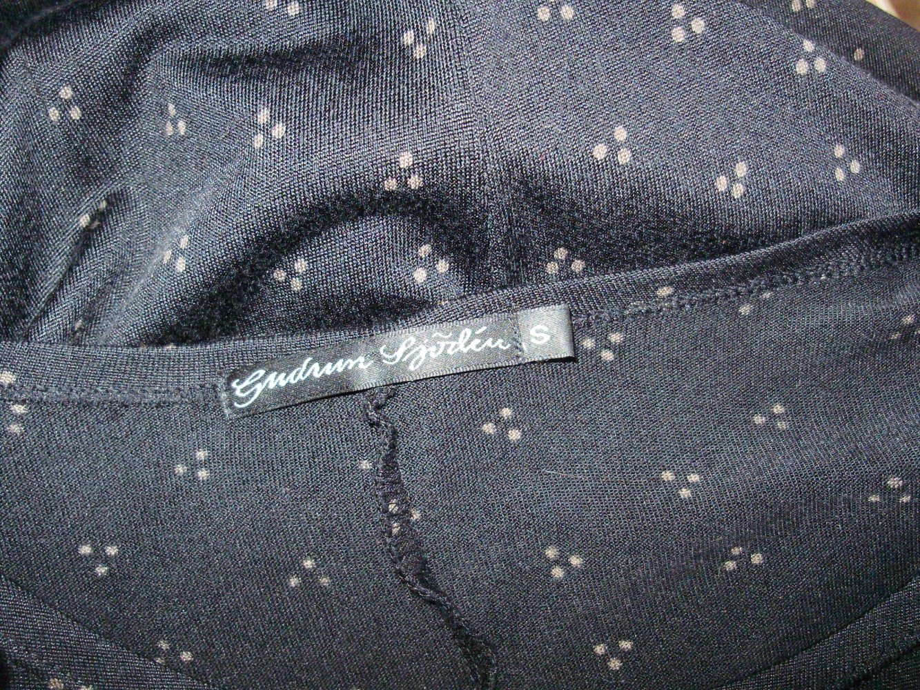 Gudrun Sjöden Kleid LA BW / Seide schwarz Muster midi S