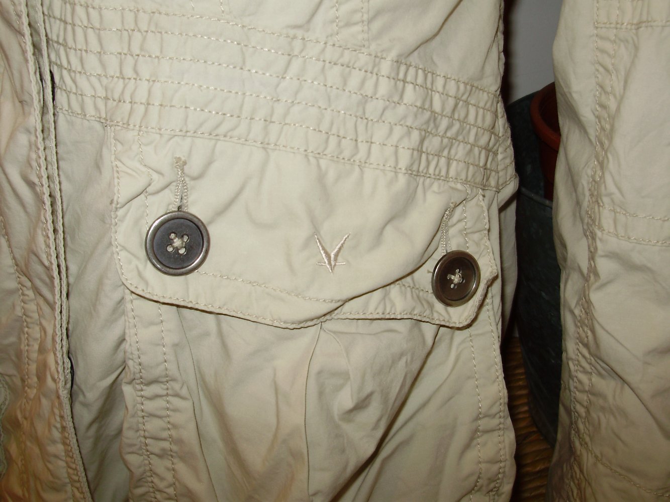 Fuchs Schmitt Jacke Trench Kapuze beige aufwändig verarbeitet Gr 40