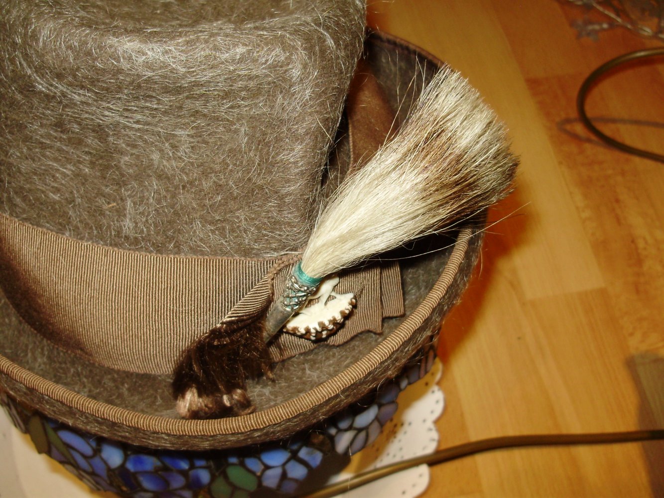 Trachten Vintage Filzhut Wollhut Hut Müller Erlangen braun Gamsbart