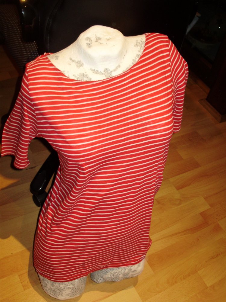 benetton Shirt rot-weiße Streifen S passend