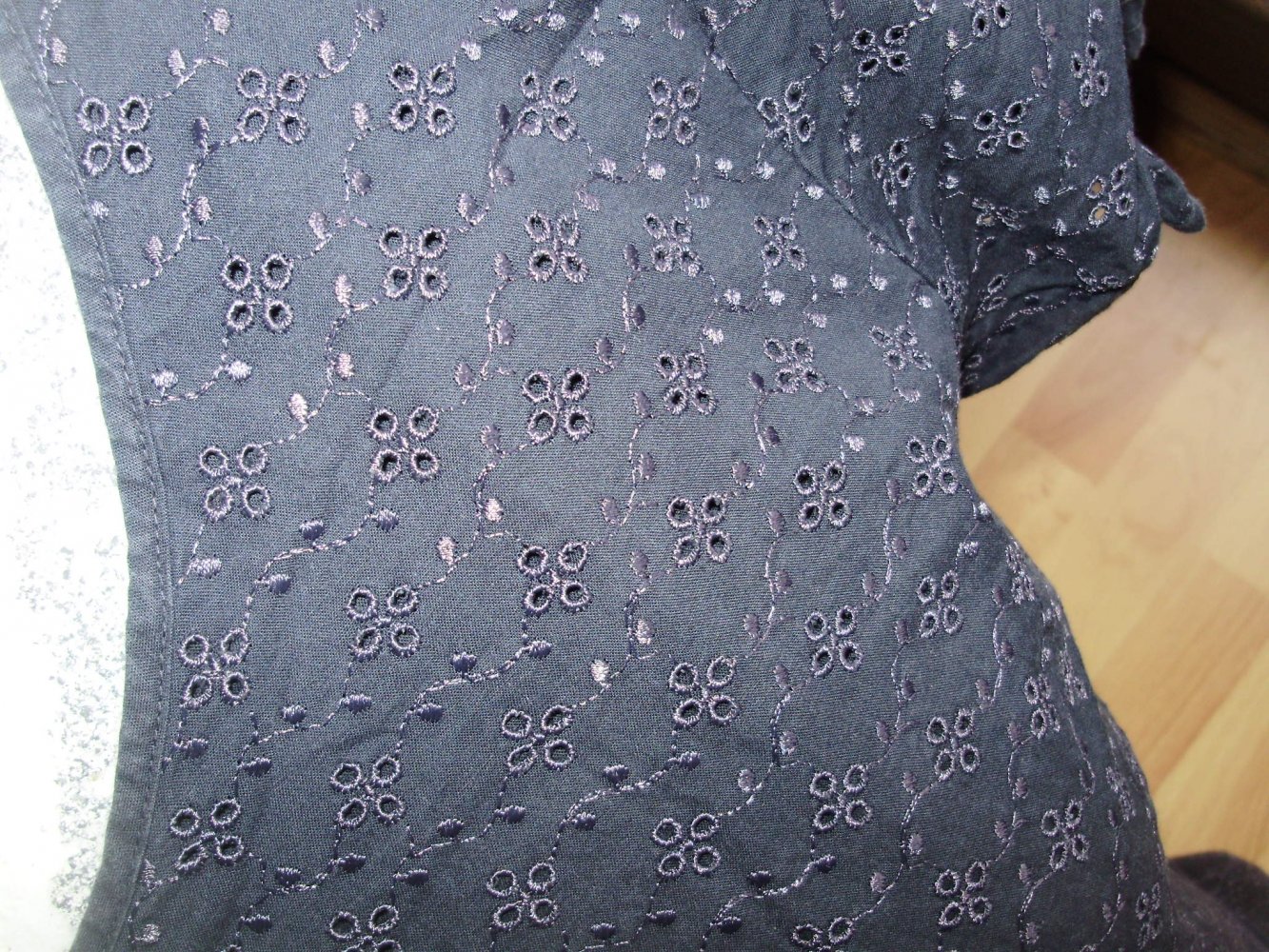 Hess Natur Kleid dblau Lochmuster gefüttert Gr 40