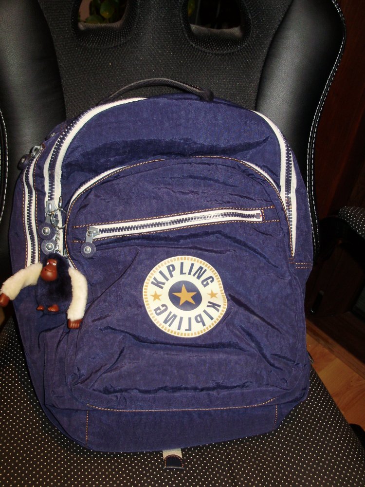 Kipling Rucksack blau Innenfutter rot groß NEU