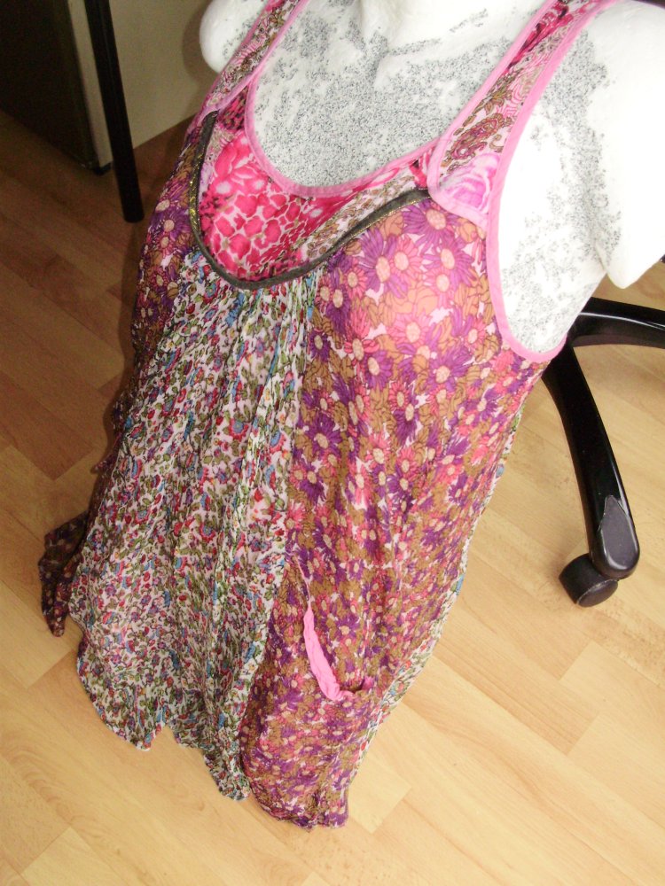 Bleifrei Kleid ausgefallen bunt zweilagig S