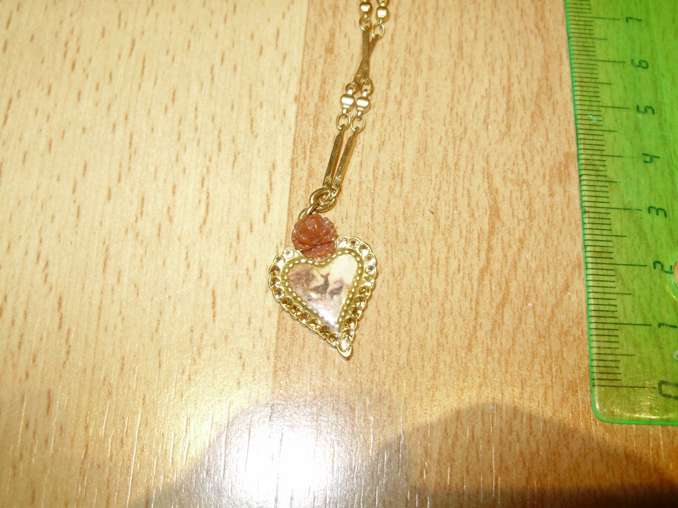 Pilgrim Kette golden Herzanhänger romantisch Rosa wie neu