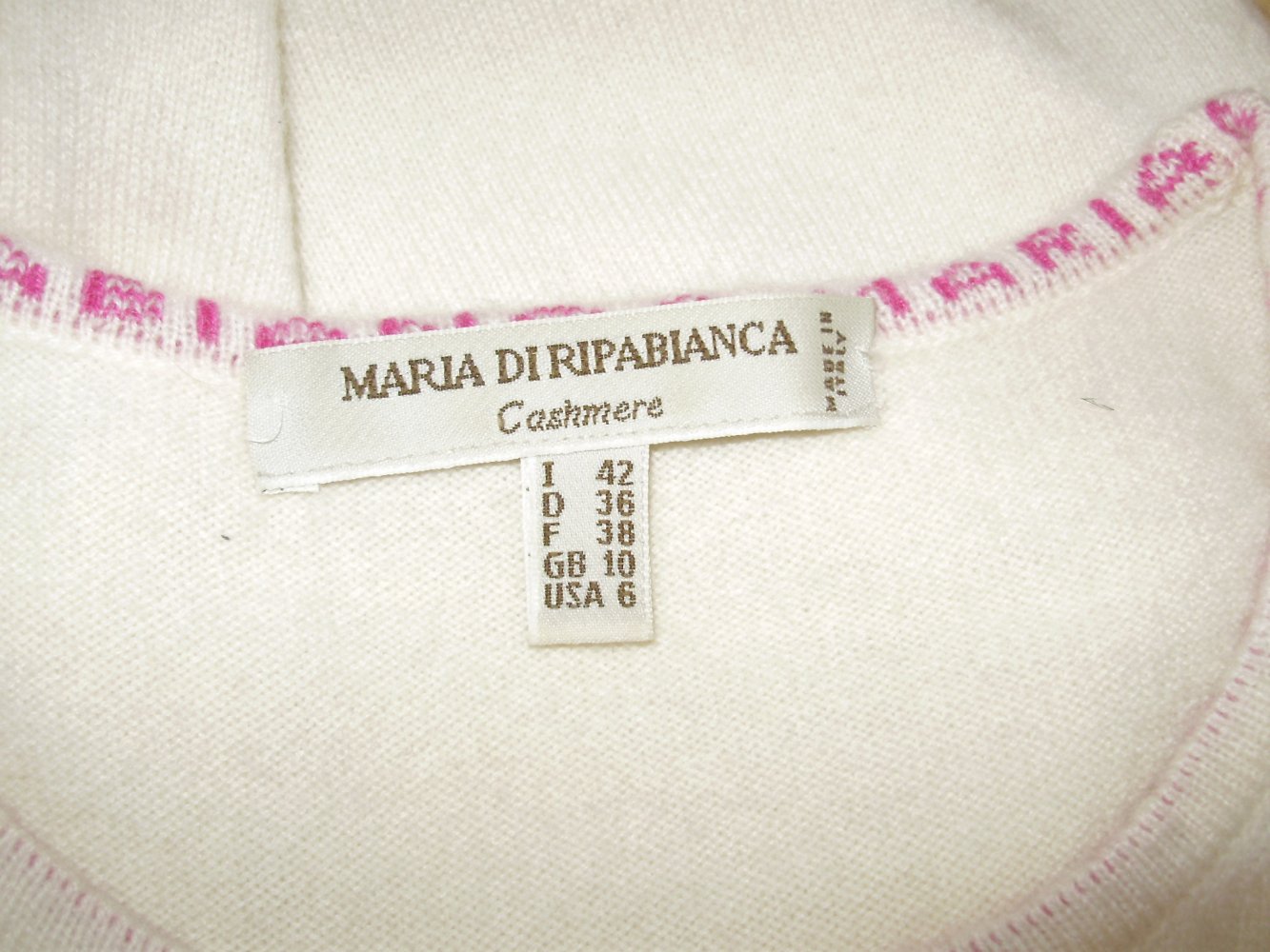 Maria di Ripabianca Pullover 100% Kaschmir ärmellos beige 36