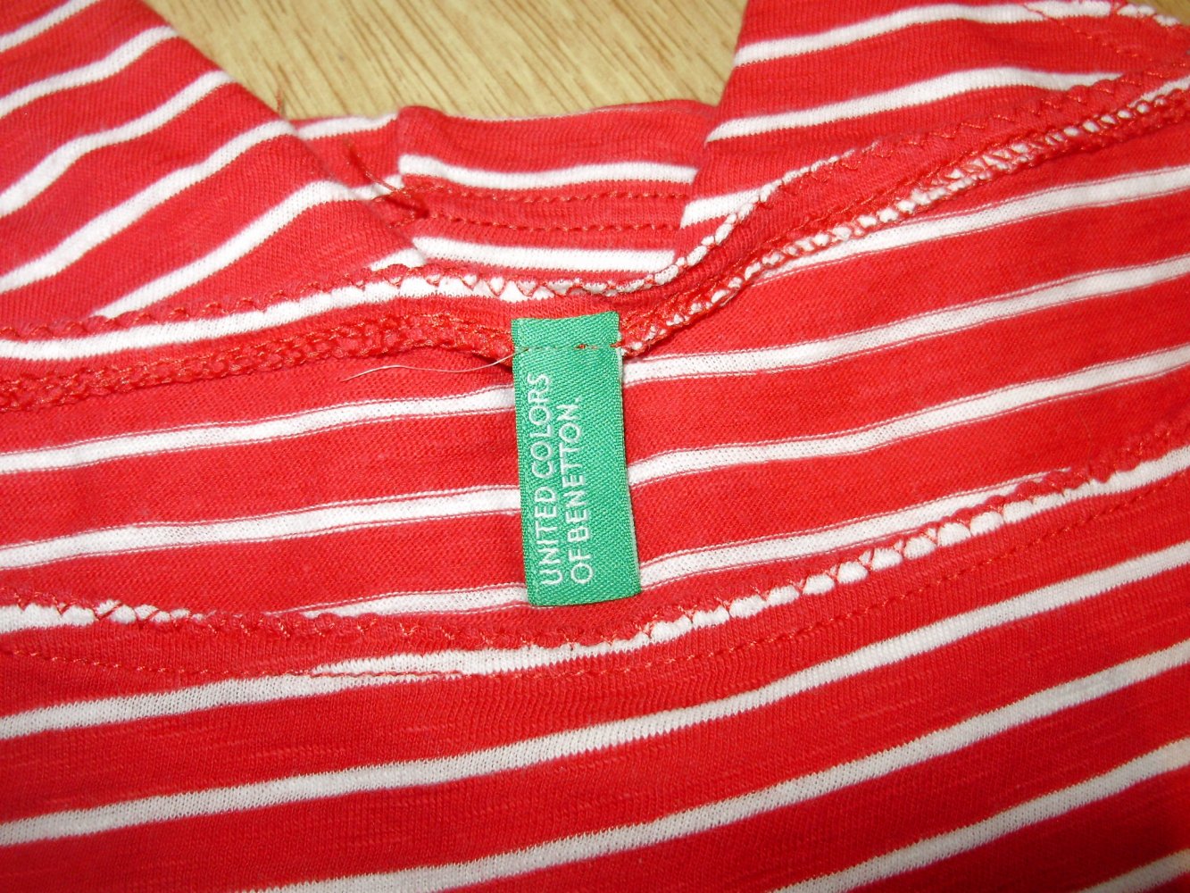 benetton Shirt rot-weiße Streifen S passend