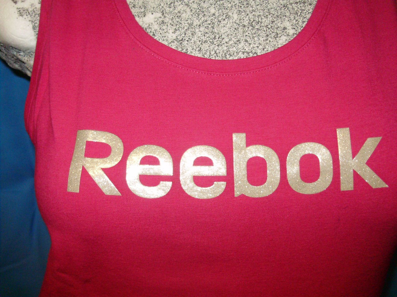 Reebok Top pink Glitzer Label Print 38 M wie neu