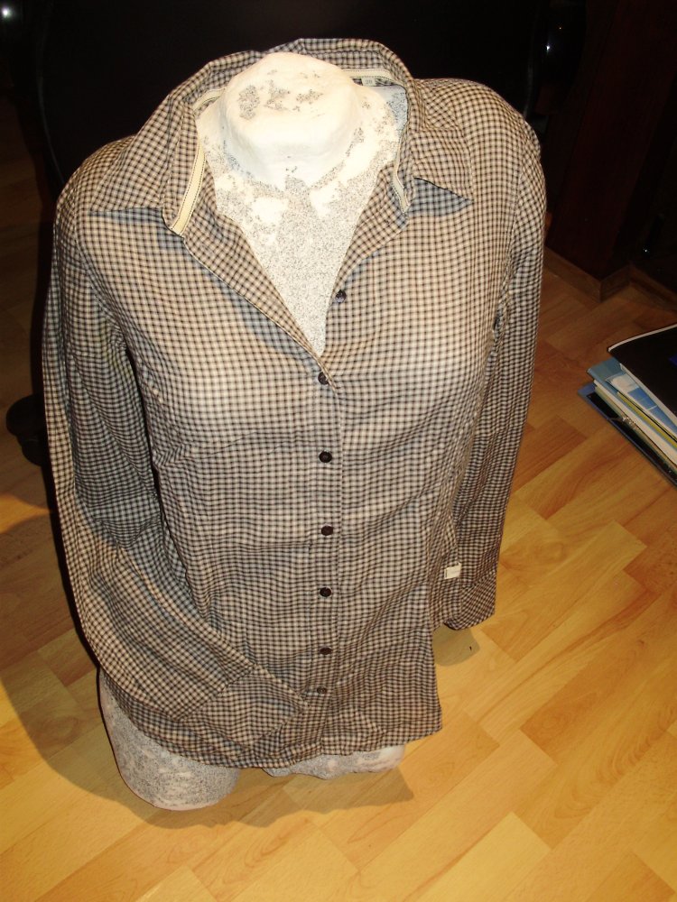 Opus Bluse Karo braun schwarz beige 38