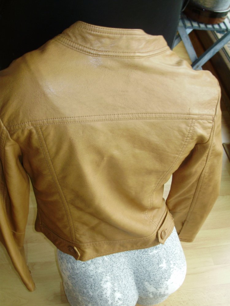 H&M Leder Imitat Jacke cognac braun 36