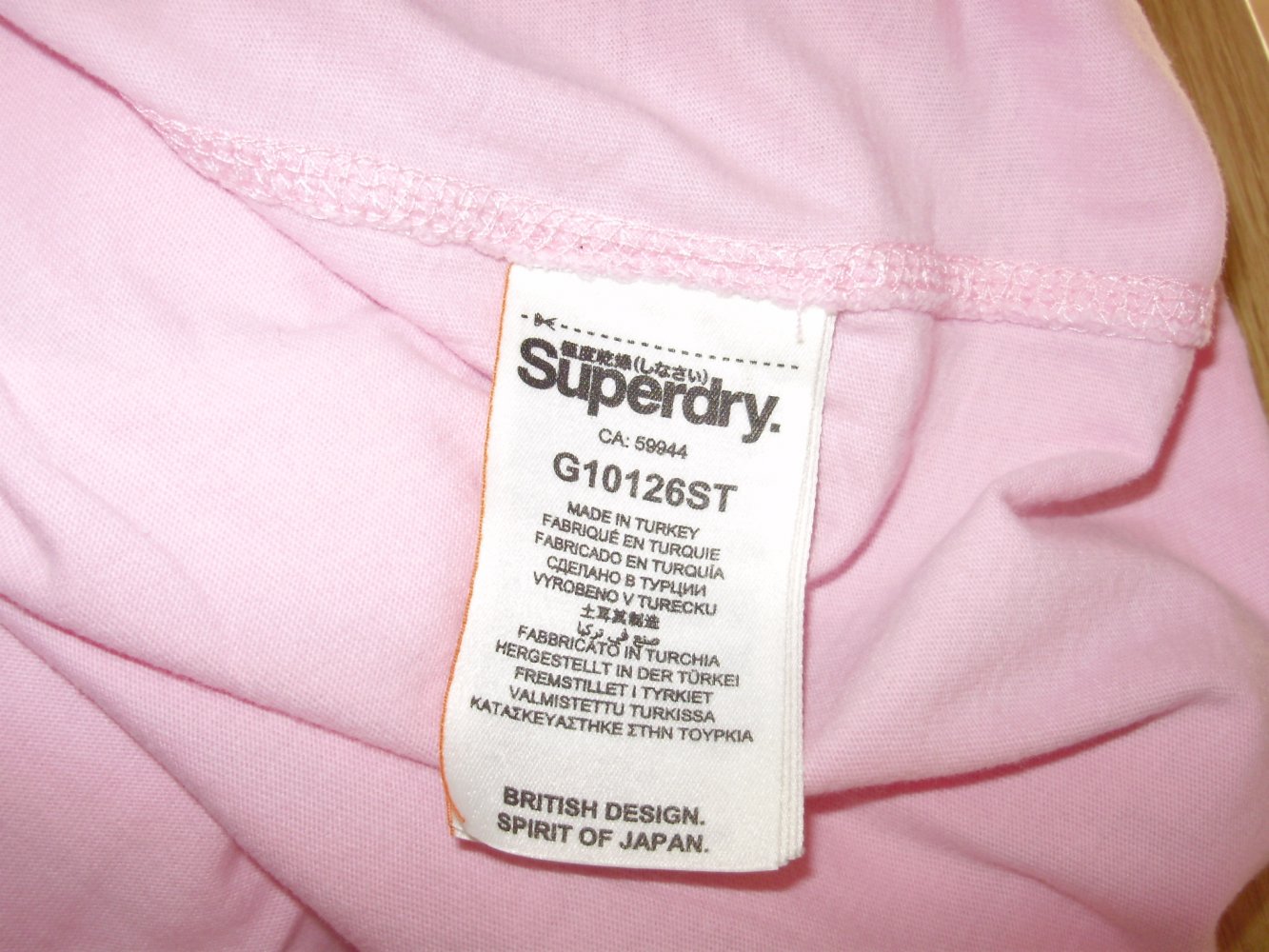 Superdry Shirt rosa Gummiprint Gr 40
