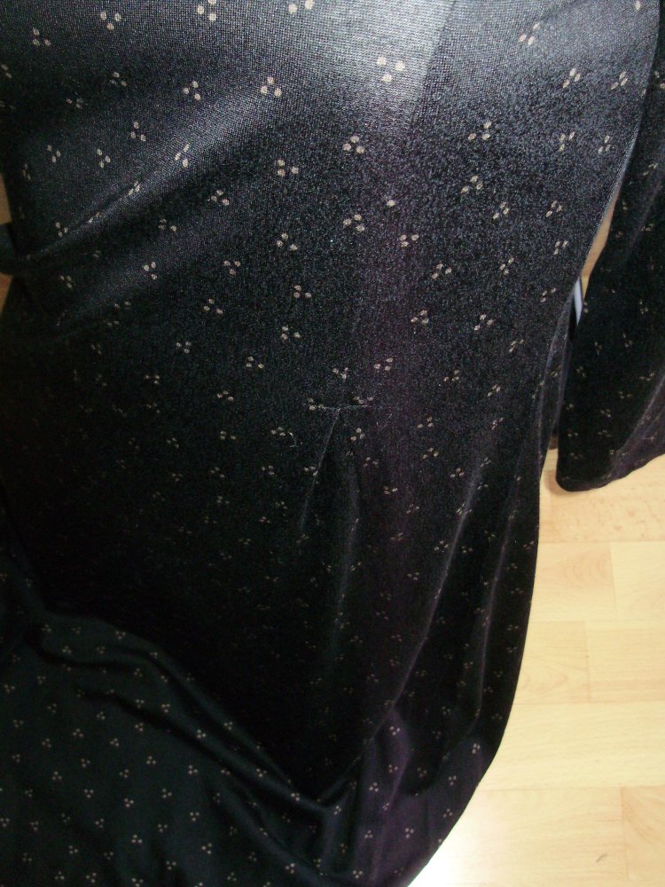 Gudrun Sjöden Kleid LA BW / Seide schwarz Muster midi S