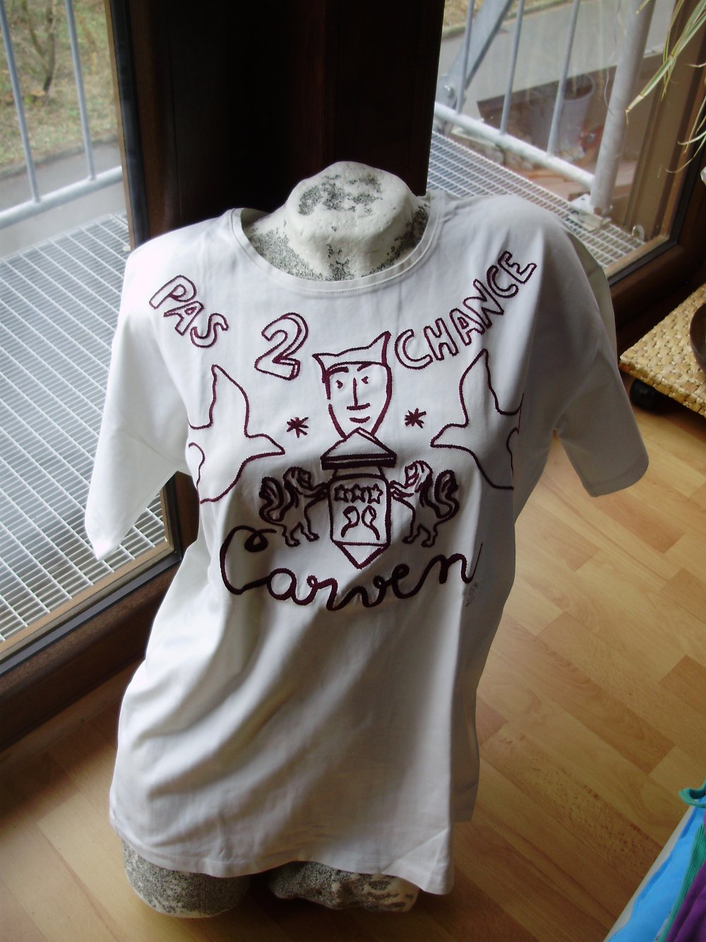 Carven Shirt weiß Stickerei Gr L wie neu