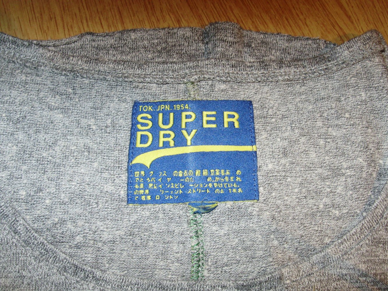 Superdry Shirt grau Print lang Tasche M S passend