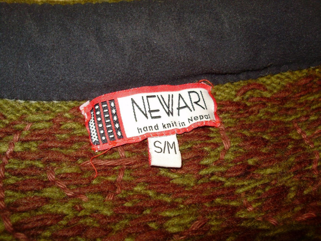 Newari Nepal Jacke bunt 100% Wolle S M