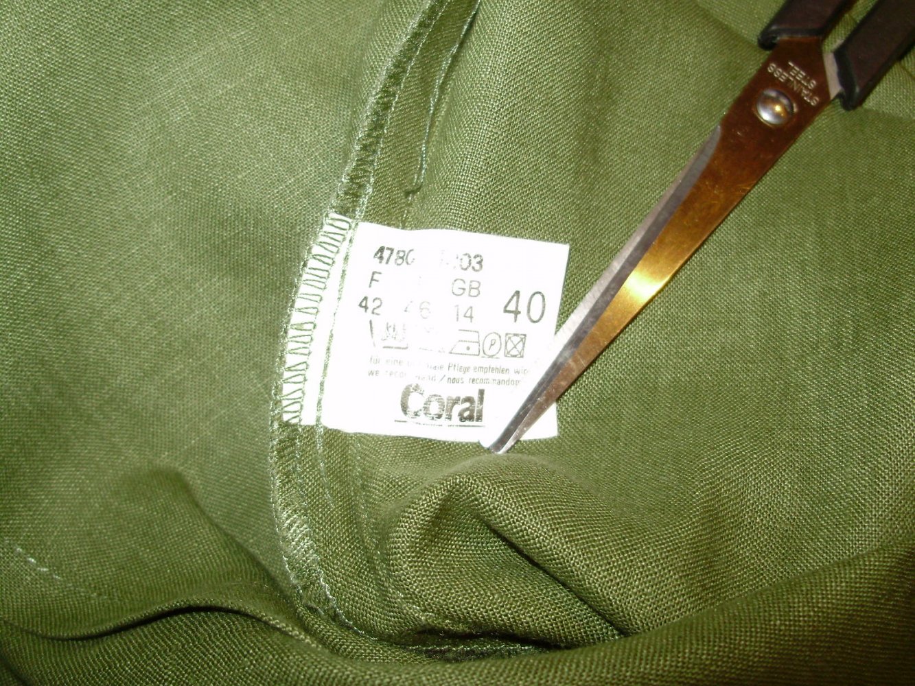 Betty Barclay Kleid Maxi khaki Leinen Gr 40