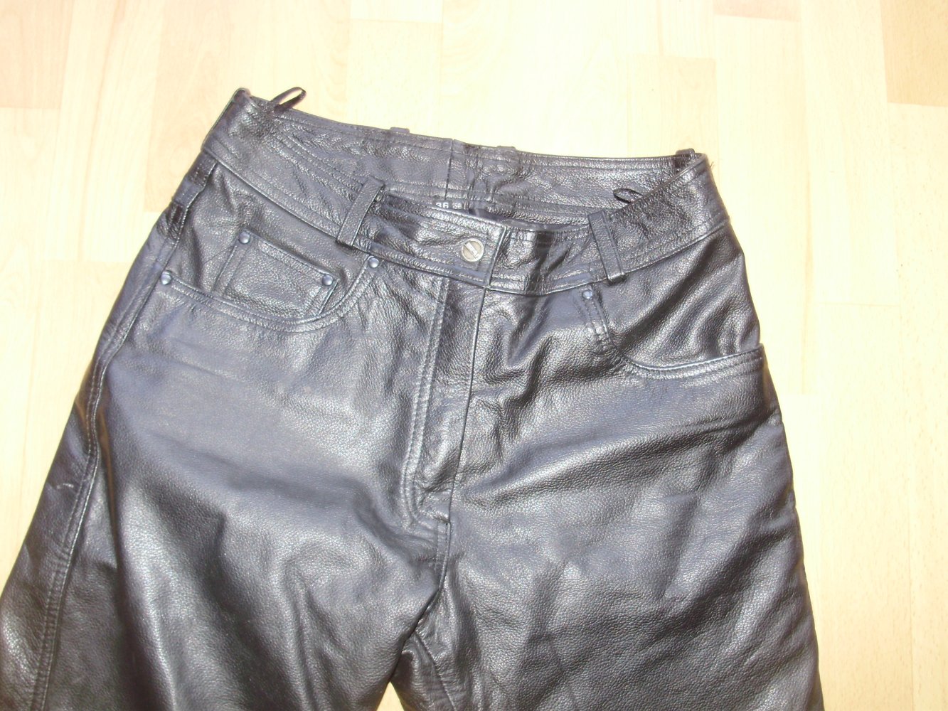 Echt Leder Hose schwarz 36