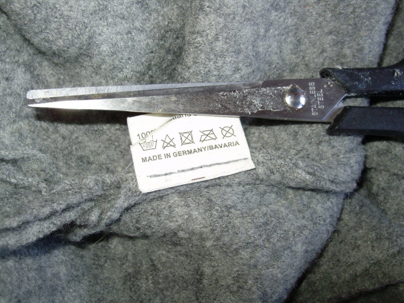 Stulpenkult Mantel hellgrau 100% Shetland Wolle M ausgefallen