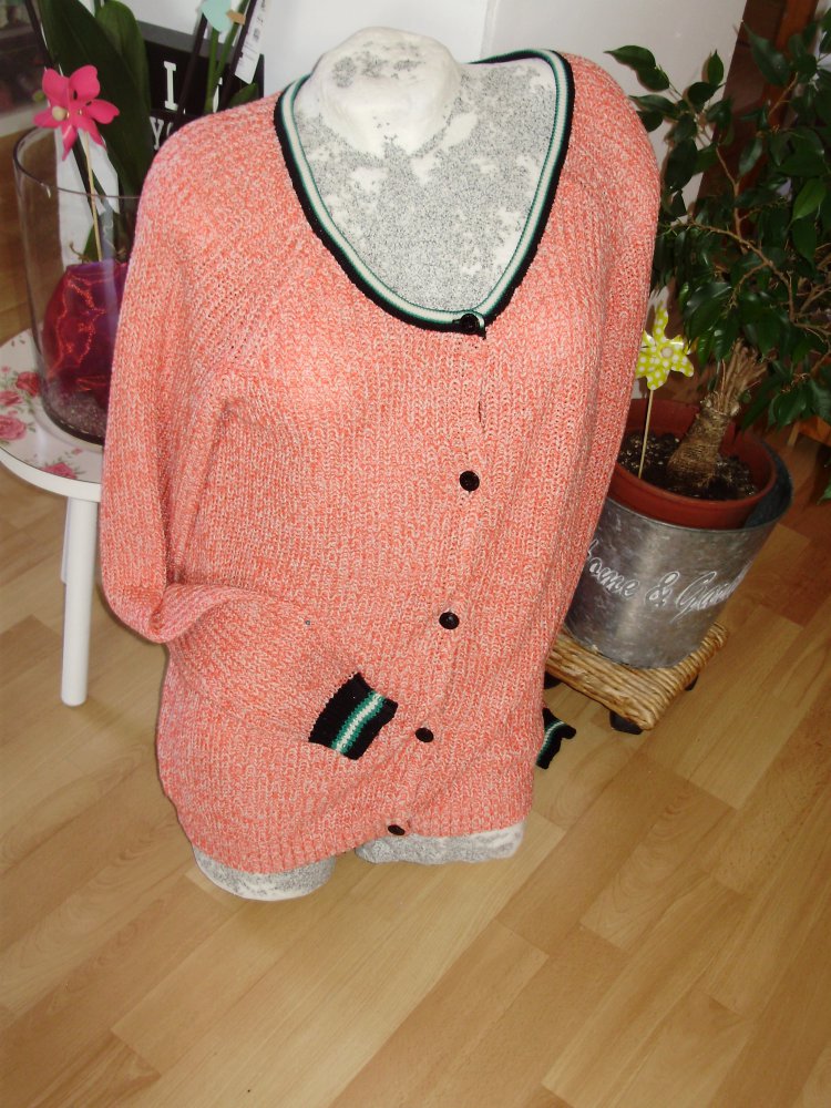 Maison Scotch rot beige meliert Knopfverschluss Modell Jolie Gr 4 = L wie neu