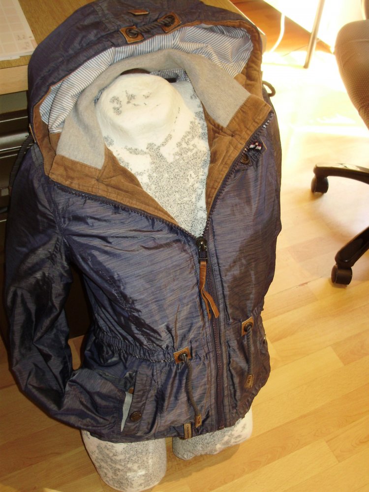 Naketano Jacke blau braun Kapuze S