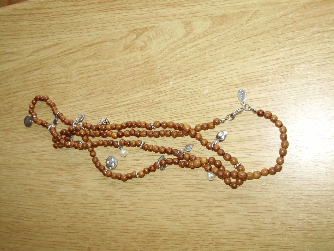 Kette lang Holzperlen Anhänger