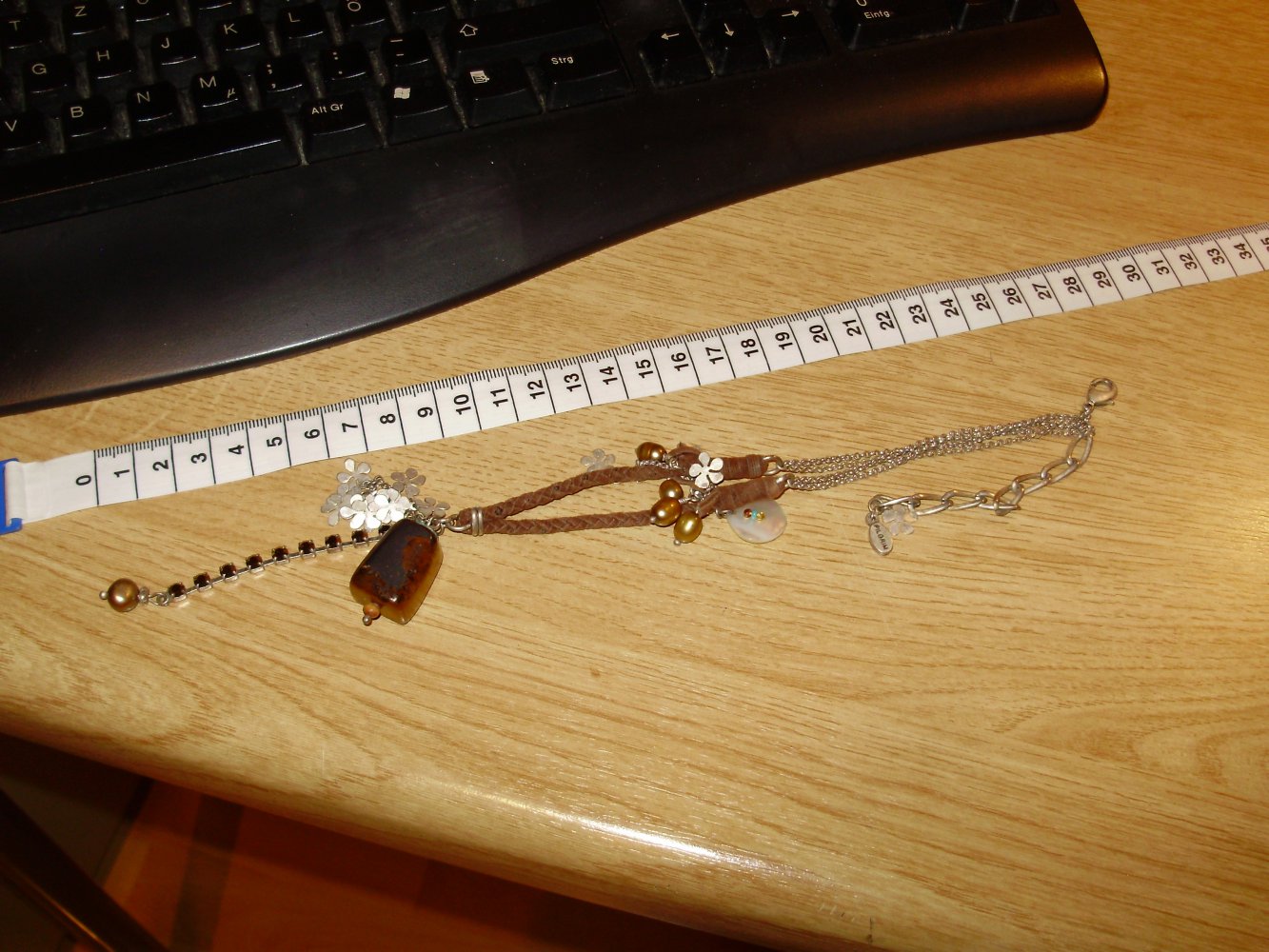 Pilgrim Kette Tigerauge ausgefallen Leder verstellbar