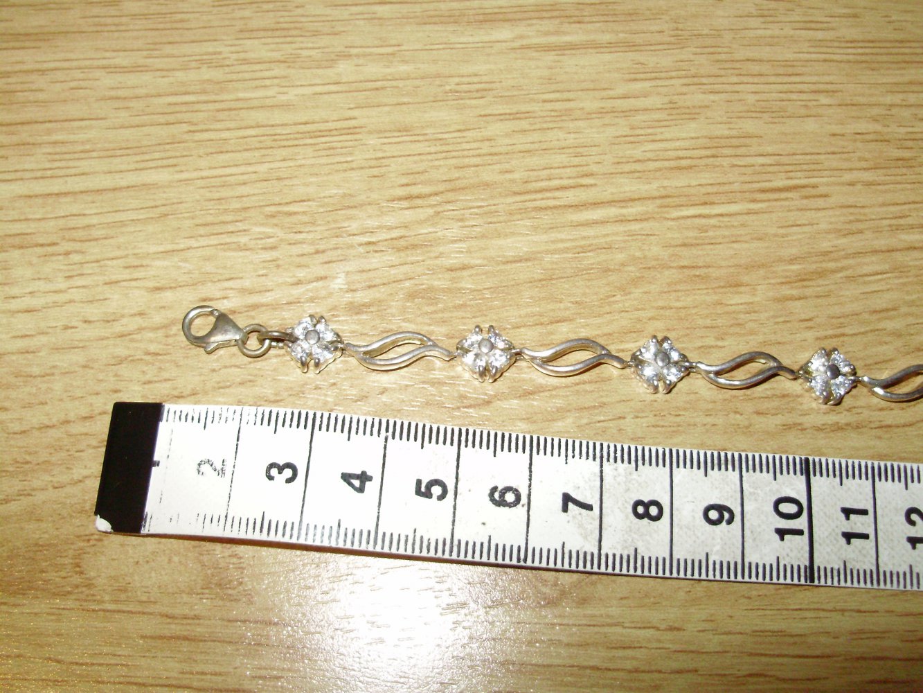 Armband silbern Glitzerblumen wie neu