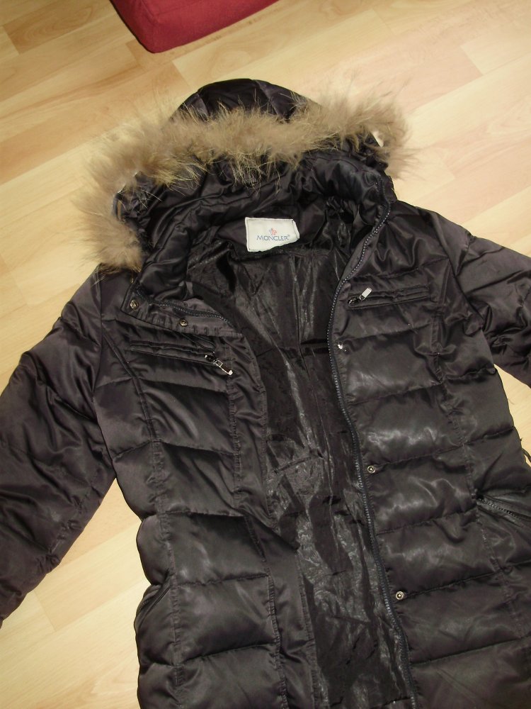 Winterjacke Daunen schwarz Kapuze M