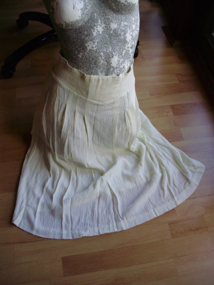 Miss Via Rock cremefarben Gummibund Crashoptik 40