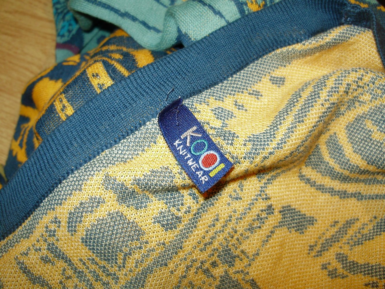 Kooi Cardigan Strickjacke blau grün bunt BW Gr 46