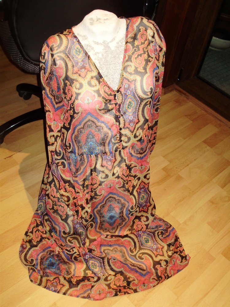 Only Kleid lang bunt Herbstfarben 38