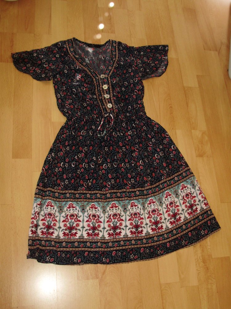 Shein Kleid bunt Muster Gipsy Boho S